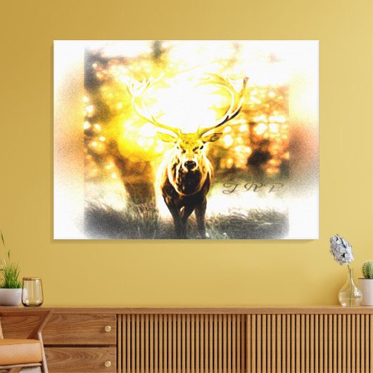 Verbluffend deer 01-02 canvas afdruk (Insitu (Woonkamer))