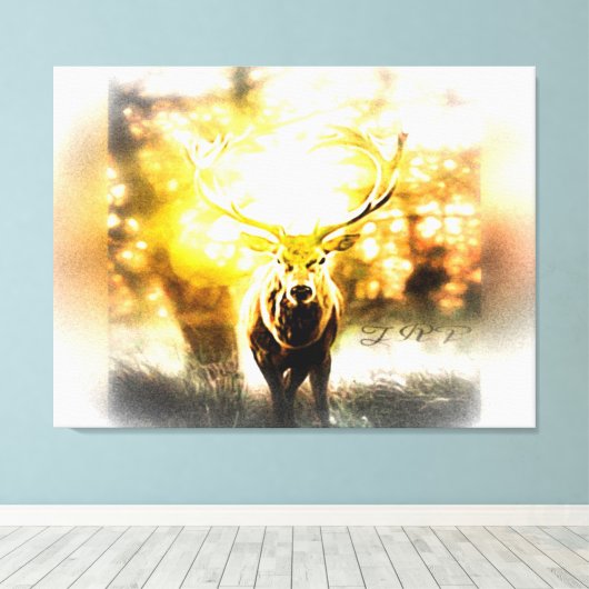 Verbluffend deer 01-02 canvas afdruk (Insitu (Houten vloer))