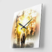 Verbluffend deer 01-02 vierkante klok (Hoek)