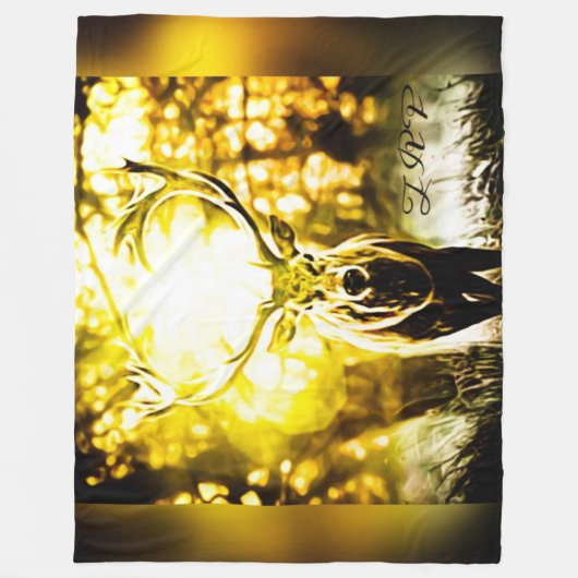 Verbluffend deer 01 fleece deken (Voorkant)