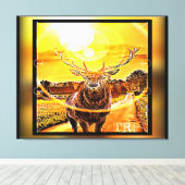 Verbluffend deer 2-02 canvas afdruk (Insitu (Houten vloer))