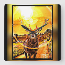 Verbluffend deer 2-02 vierkante klok