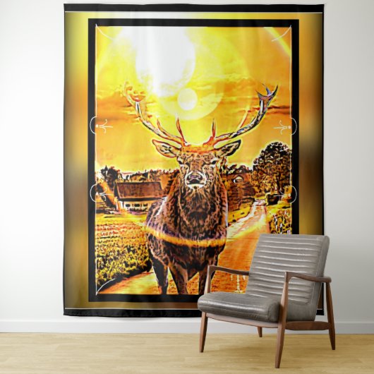 Verbluffend deer 2-02 wandkleed (In situ)