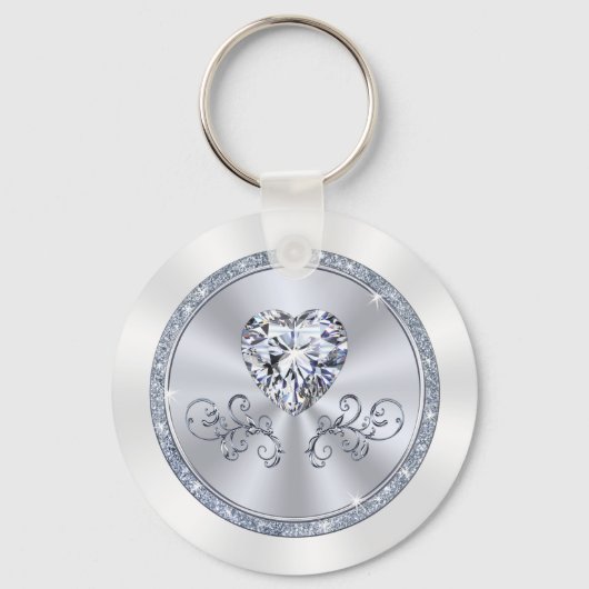 Verbluffend diamanthart, huwelijksfeesten sleutelhanger (Achterkant)