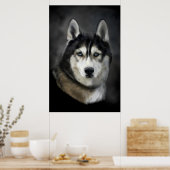 Verbluffend digitaal schilderij van siberische hus poster (Keuken)