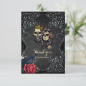 Verbluffend donker gotisch bruiloft ontwerp met sc bedankkaart (Staand voorkant)