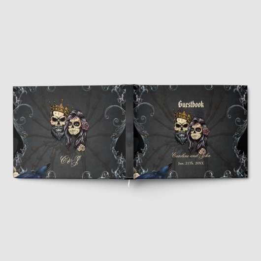 Verbluffend donker gotisch bruiloft ontwerp met sc gastenboek (Volledig)