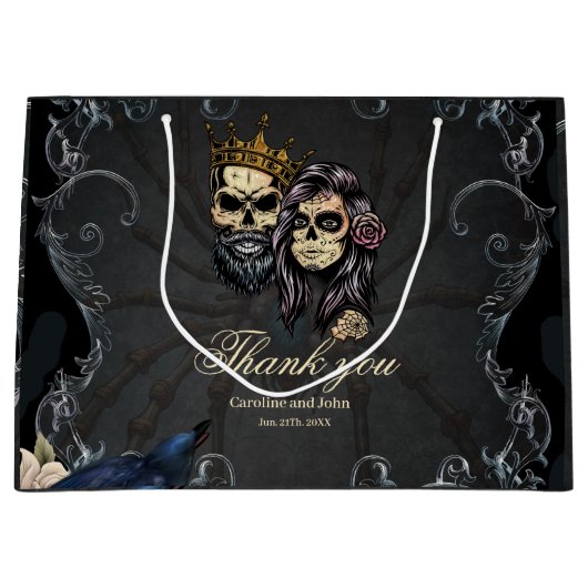 Verbluffend donker gotisch bruiloft ontwerp met sc groot cadeauzakje (Voorkant)