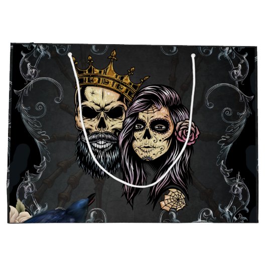 Verbluffend donker gotisch bruiloft ontwerp met sc groot cadeauzakje (Achterkant)