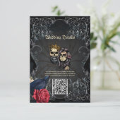 Verbluffend donker gotisch bruiloft ontwerp met sc informatiekaartje (Staand voorkant)