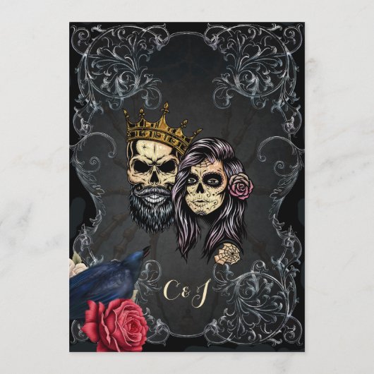 Verbluffend donker gotisch bruiloft ontwerp met sc menu (Achterkant)