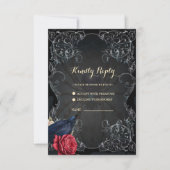 Verbluffend donker gotisch bruiloft ontwerp met sc RSVP kaartje (Voorkant)