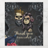 Verbluffend donker gotisch bruiloft ontwerp met sc wijn etiket (Enkel label)