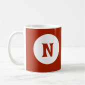 Verbluffend donkerrood monogram Initiaal Koffiemok (Links)