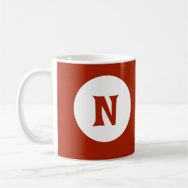 Verbluffend donkerrood monogram Initiaal Koffiemok