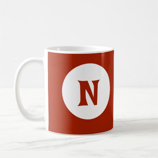 Verbluffend donkerrood monogram Initiaal Koffiemok (Links)