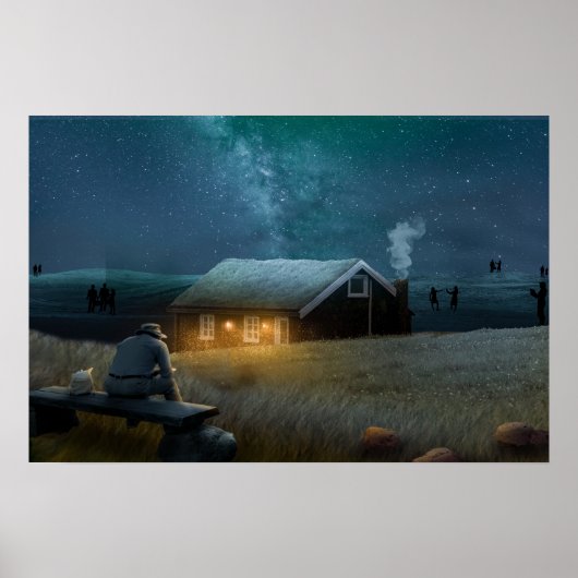 Verbluffend, eenzaam man wandkunst Poster (Voorkant)