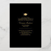Verbluffend Elegant modern Foto Gold Foil Afstudee Folie Uitnodiging (Achterkant)