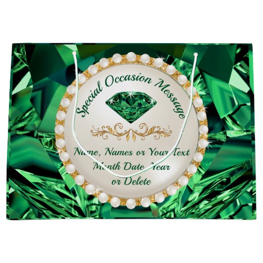 Verbluffend, Emerald Green Gift Bags voor elke gel Groot Cadeauzakje (Voorkant)