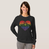 Verbluffend faux glitter-regenboogeffecthart om te t-shirt (Voorkant volledig)
