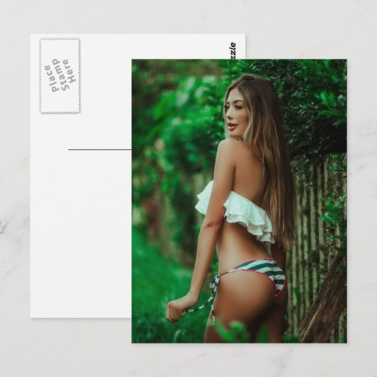 Verbluffend! Foto Bikini Babe Briefkaart (Voorkant / Achterkant)