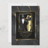 Verbluffend Foto Elegant Black en Gold Marble toev Kaart (Voorkant)