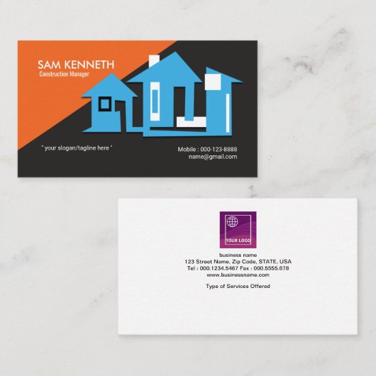 Verbluffend geanimeerd Visitekaartje thuiscontract (Voorkant / Achterkant)