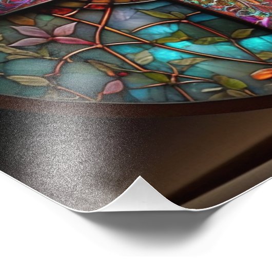 Verbluffend Glas in lood Foto Afdruk (Hoek)