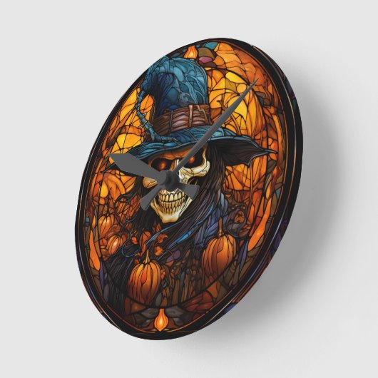 Verbluffend Glazen in lood skelet ontwerp Ronde Klok (Hoek)