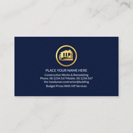 Verbluffend Gold Handyman Tools Tab Visitekaartje (Achterkant)