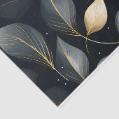 Verbluffend Goud en Grijs Vallende Bladeren Tissuepapier (Detail)