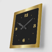 Verbluffend goud met Black Center Wall Clock Vierkante Klok (Hoek)