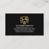 Verbluffend gouden constructie gereedschappen tabb visitekaartje (Achterkant)