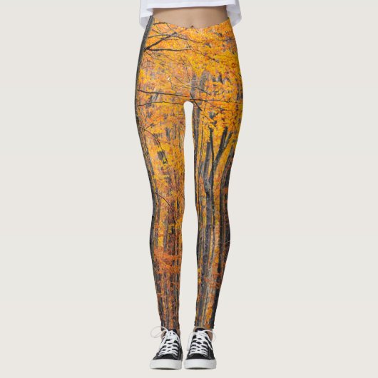 Verbluffend goudherfstbos leggings (Voorkant)
