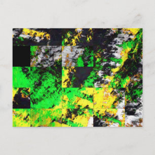 Verbluffend groen geel Abstract fijn kunstwerk Briefkaart