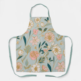 Verbluffend groen roze ventilatorpatroon schort