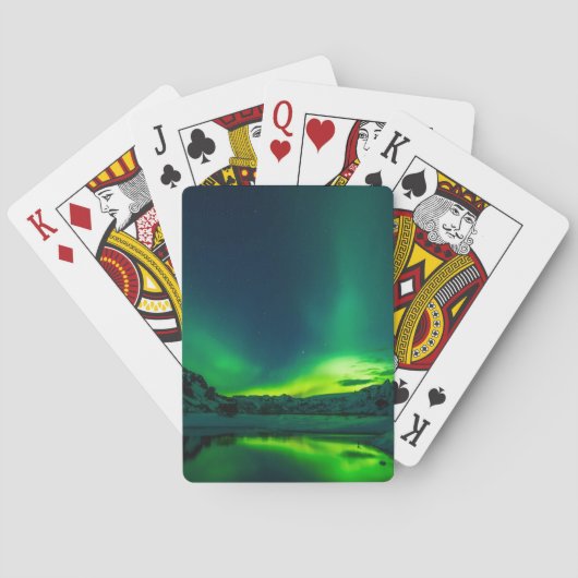 Verbluffend groene aurora pokerkaarten (Achterkant)