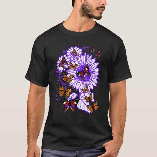 Verbluffend haar voor violette meisjes Butterfly n T-shirt (Voorkant)