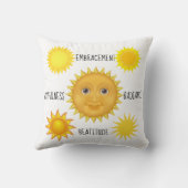 Verbluffend Happy glimlachend Sun Face Bright Yell Kussen (Achterkant)