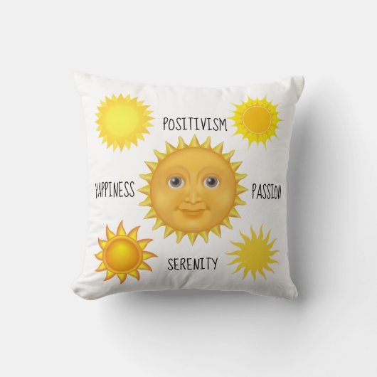 Verbluffend Happy glimlachend Sun Face Bright Yell Kussen (Voorkant)