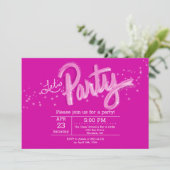 Verbluffend heet roze Let's Party horizontaal Kaart (Staand voorkant)