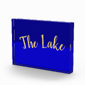 Verbluffend helder vibrant Royal Blue "Het meer" Fotoblokken (Rechts)