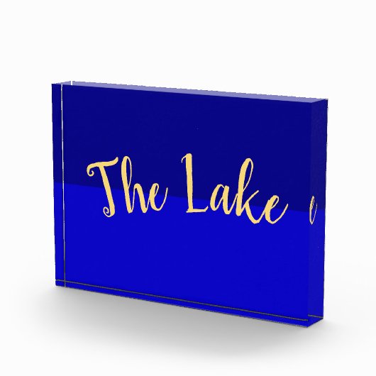 Verbluffend helder vibrant Royal Blue "Het meer" Fotoblokken (Rechts)
