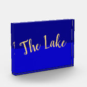 Verbluffend helder vibrant Royal Blue "Het meer" Fotoblokken (Links)