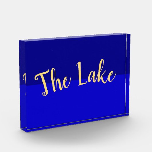 Verbluffend helder vibrant Royal Blue "Het meer" Fotoblokken (Links)