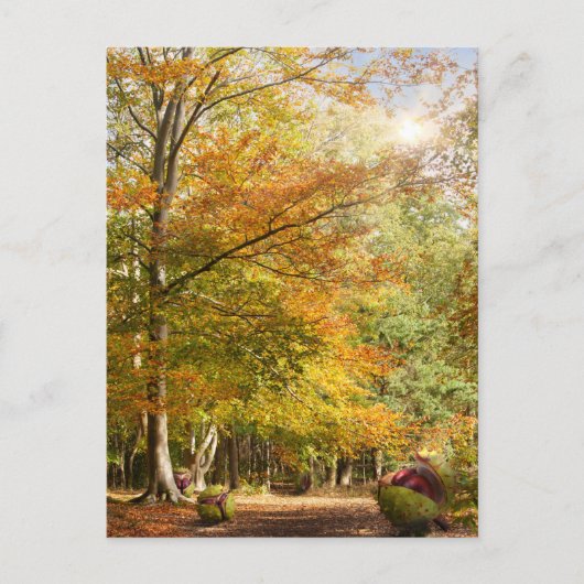 Verbluffend herfstbos met massale conkers briefkaart (Voorkant)
