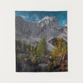 Verbluffend herfstgebied onder de bergen wandkleed