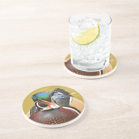 Verbluffend hout in de Pond Zandsteen Onderzetter (Zijkant)