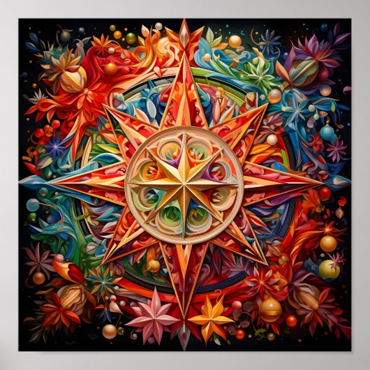 verbluffend Kerst Kaleidescope poster (Voorkant)