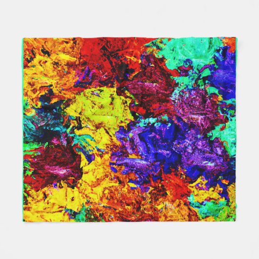 Verbluffend kleurrijk Abstract patroon Fleece Deken (Voorkant (Horizontaal))